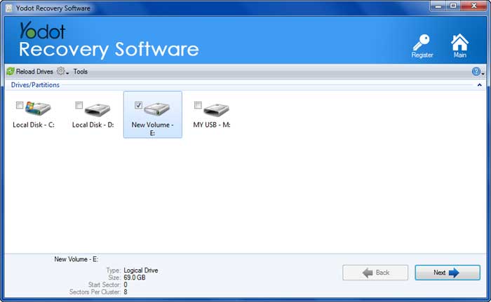 choose the drive to recover permanently deleted photos from windows 7