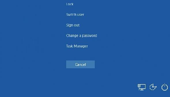 presione el Alt+Ctrl+Delete teclas al mismo tiempo