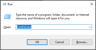 Aperte o Window+R teclas para abrir a caixa de diálogo Executar