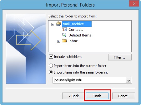 step 5 to import pst 2007