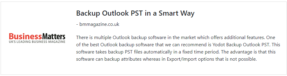 yodot backup outlook pst tool review
