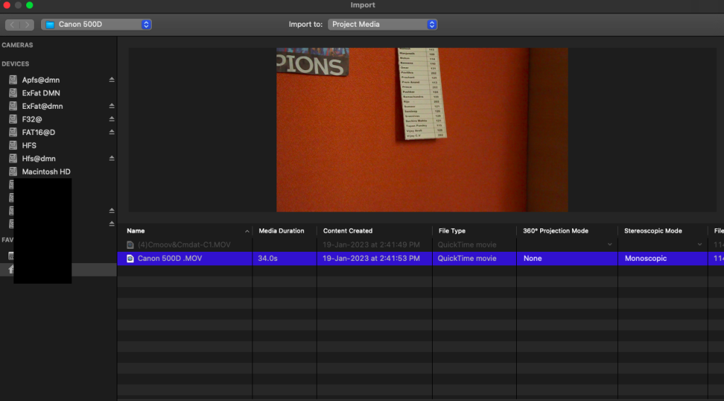 Launch imovie and click on import media to edit the file