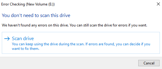 Click on scan drive