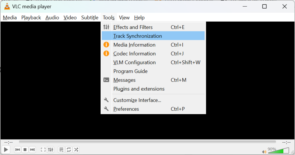 Select Tools and click on Track Synchronization