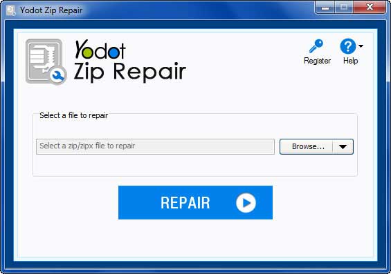 Click on repair to fix corrupted zip file