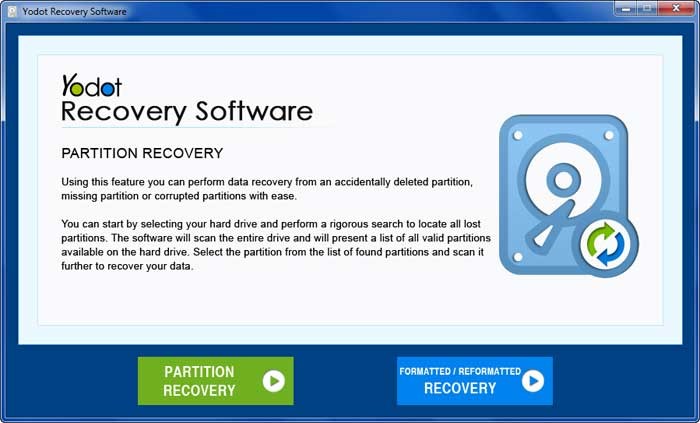 Click on partition recovery to recover data from corrupted hard drive