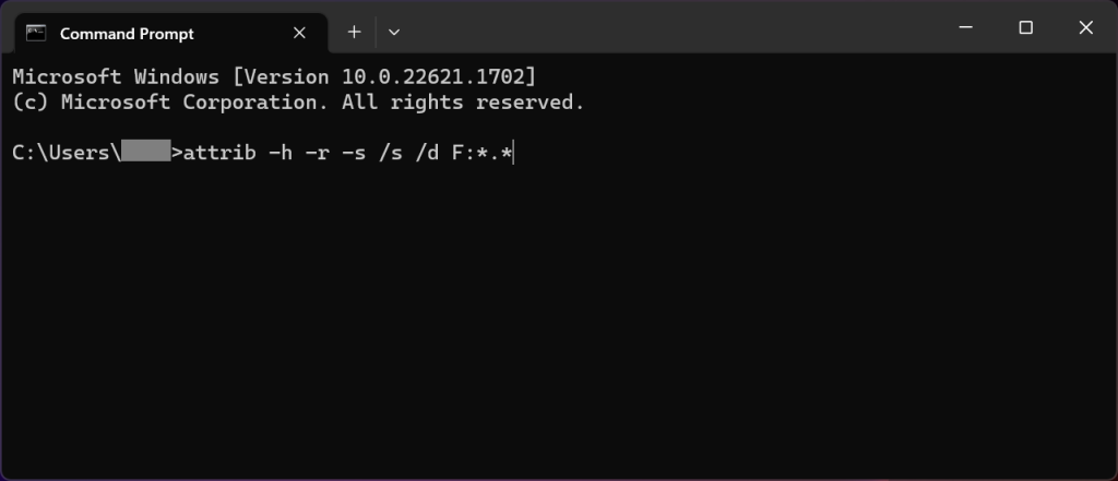 use attrib command