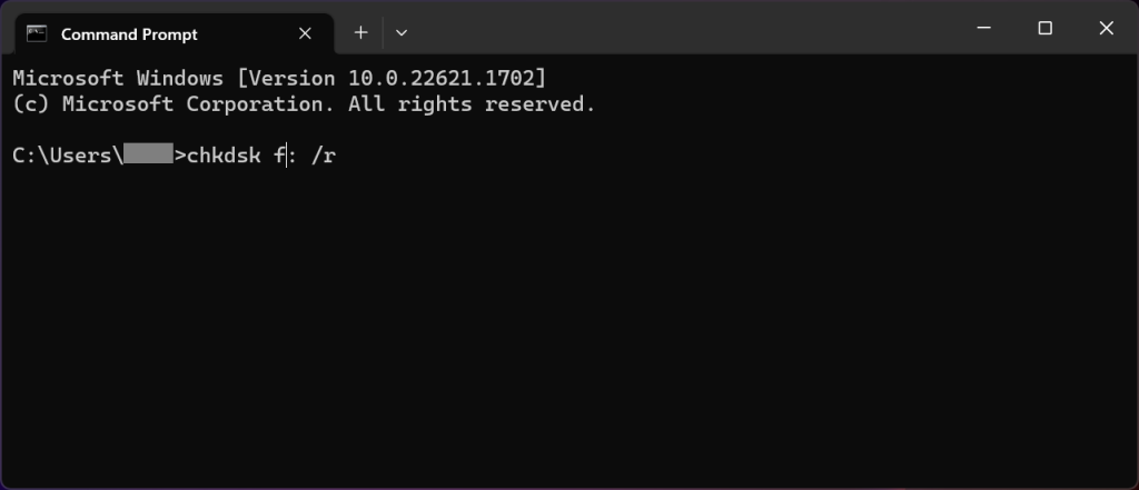 chkdsk-f