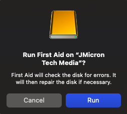 click on run for external hdd recovery mac
