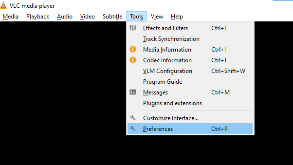 click on preferences to fix quicktime player cant open