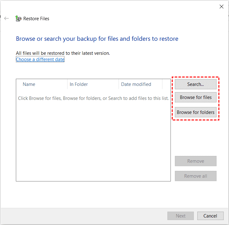 Restore my files