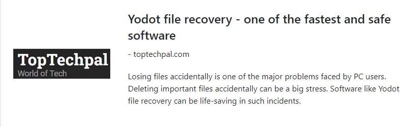 Yodot file recovery is one of the fastest and safe software.