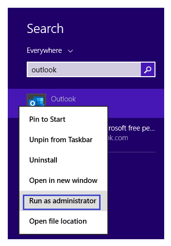run-outlook-as-administrator-to-fix-outlook-stuck-on-loading-profile-issue

