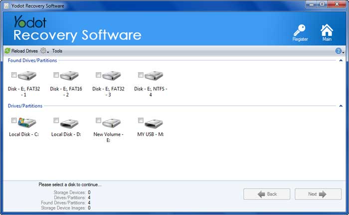 select the partition from the external hard drive