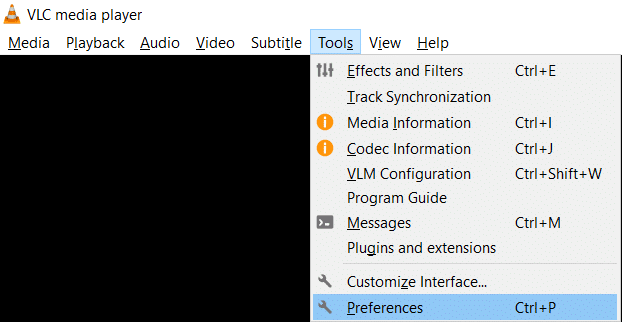 open the tools tab and select preferences