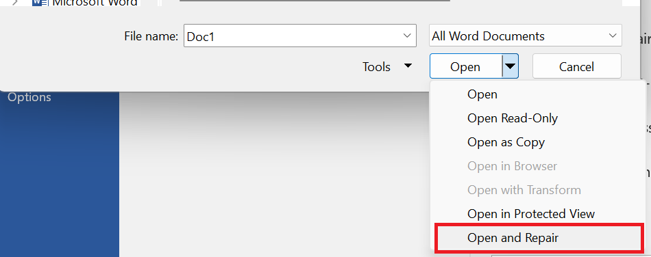open-and-repair-word-document-to-fix-word-file-wont-open-error