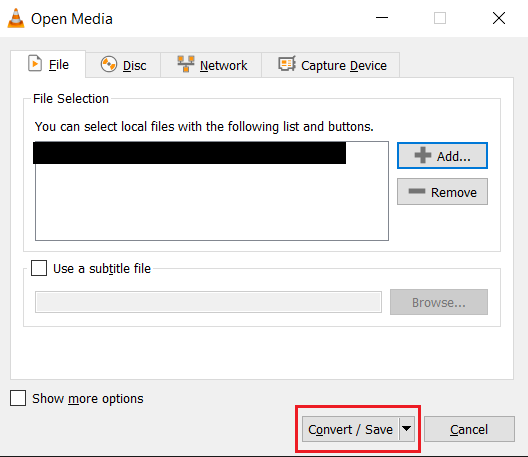 choose the AVI file and convert them