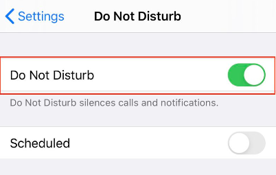 remove DND to fix no audio issue on iPhone