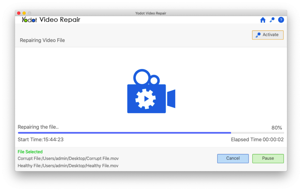 repairing the corrupt video file on mac
