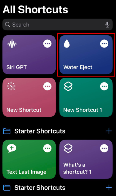 use eject water shortcut to remove clogged water on speakers
