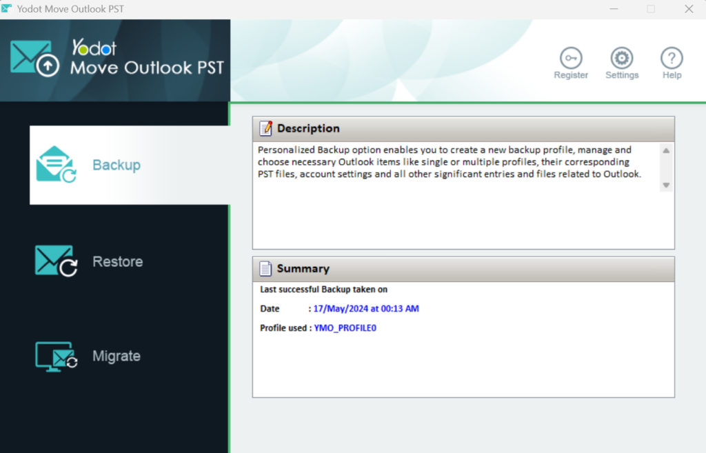 select-backup-option-to-transfer-outlook-profile-to-new-computer