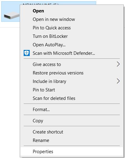 right-click on the FAT 32 drive/partition