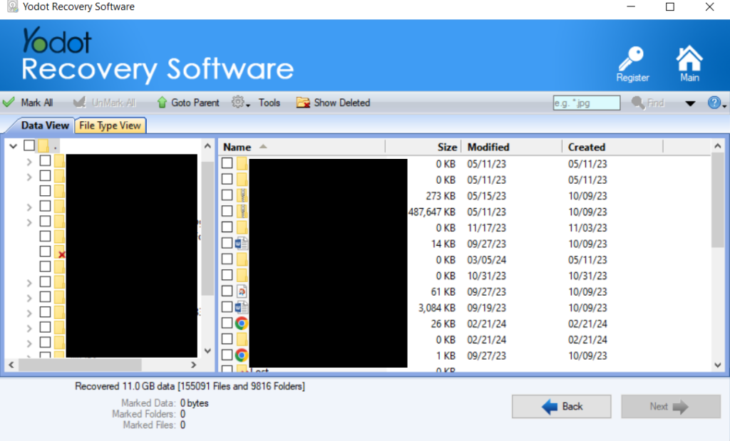 view the recovered data from fat32 drive