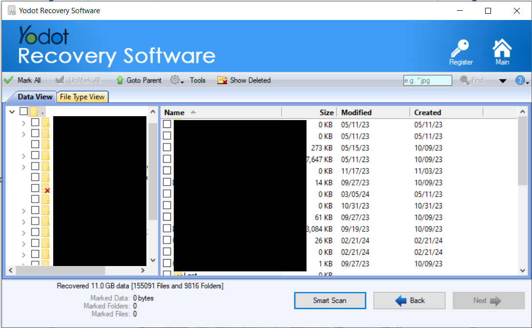 choose smart scan to recover data from fat 32 drive