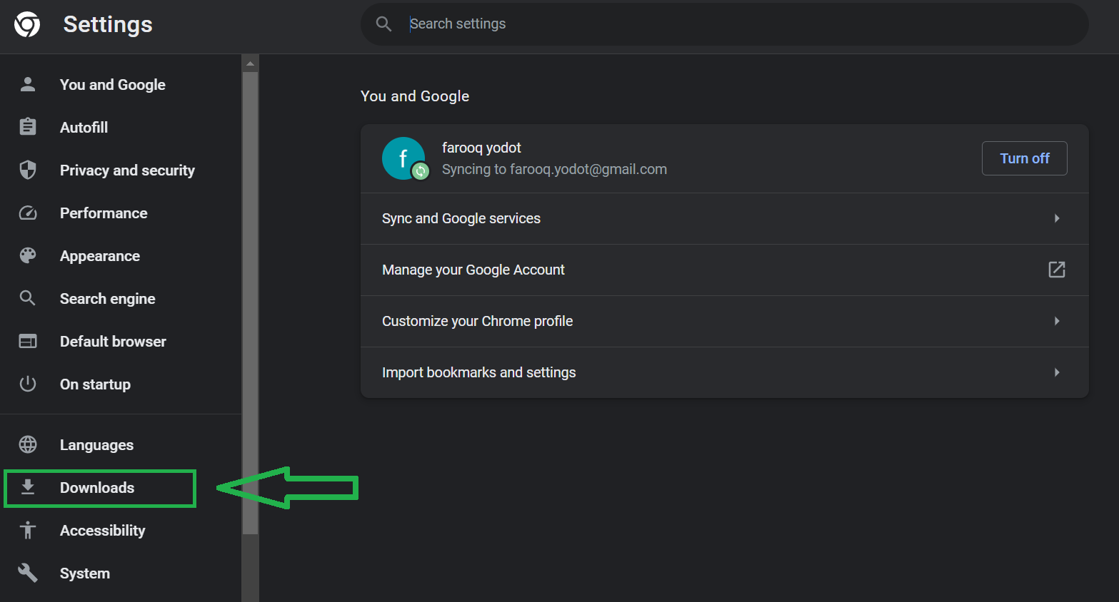 downloads-folder-google-settings