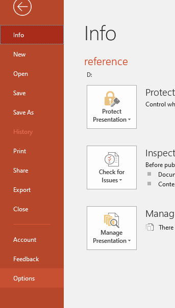 select file and click options to disable protected view in ppt