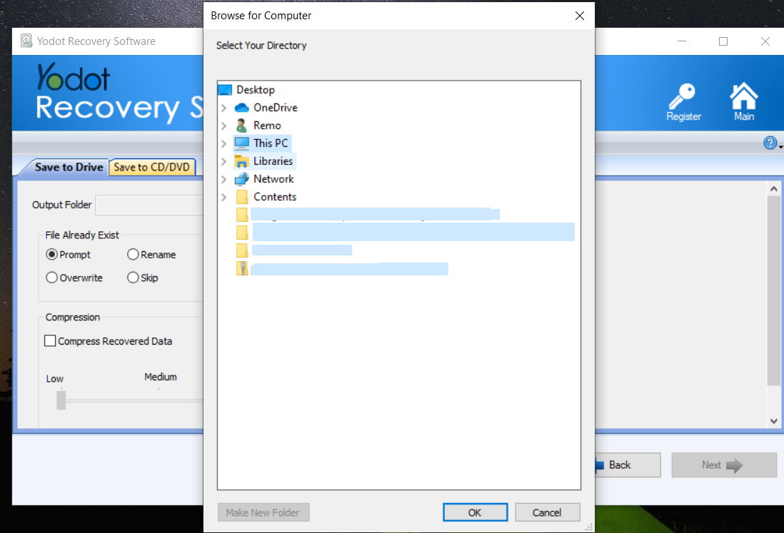 save the recovered data