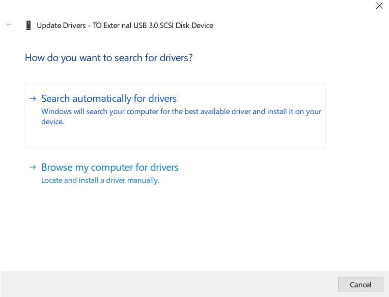 search automatically for drivers to update them