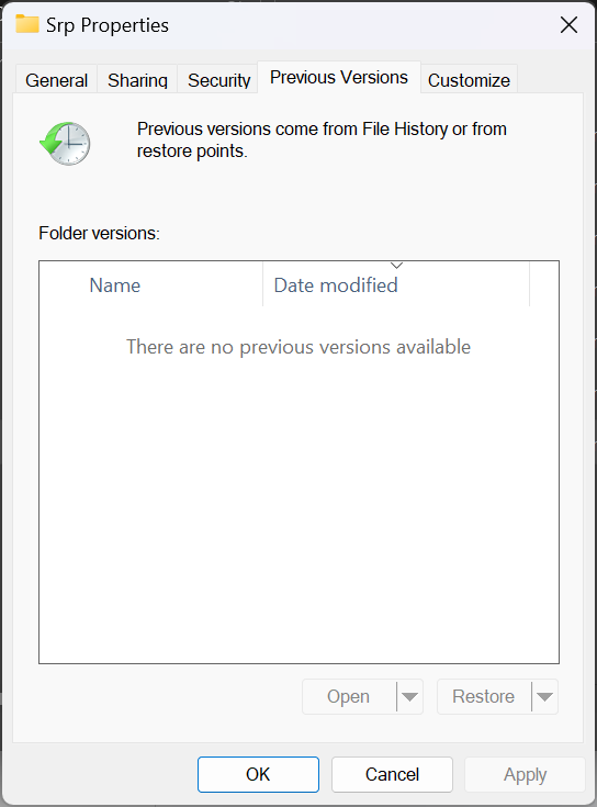 choose the version of the drive before deletion