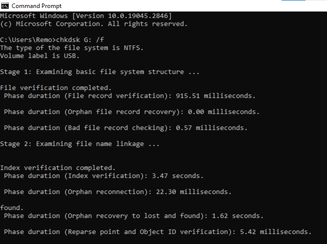 type the command on cmd for toshiba usb flash drive recovery