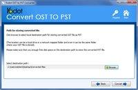 select destination path to save pst file