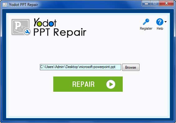 select the file and click on repair