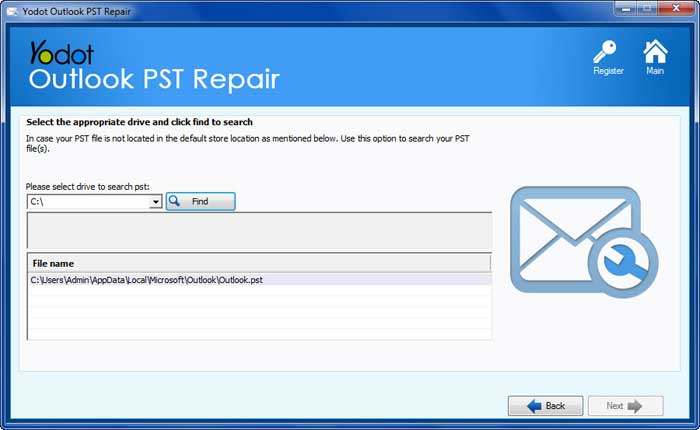Select The PST File to Repair